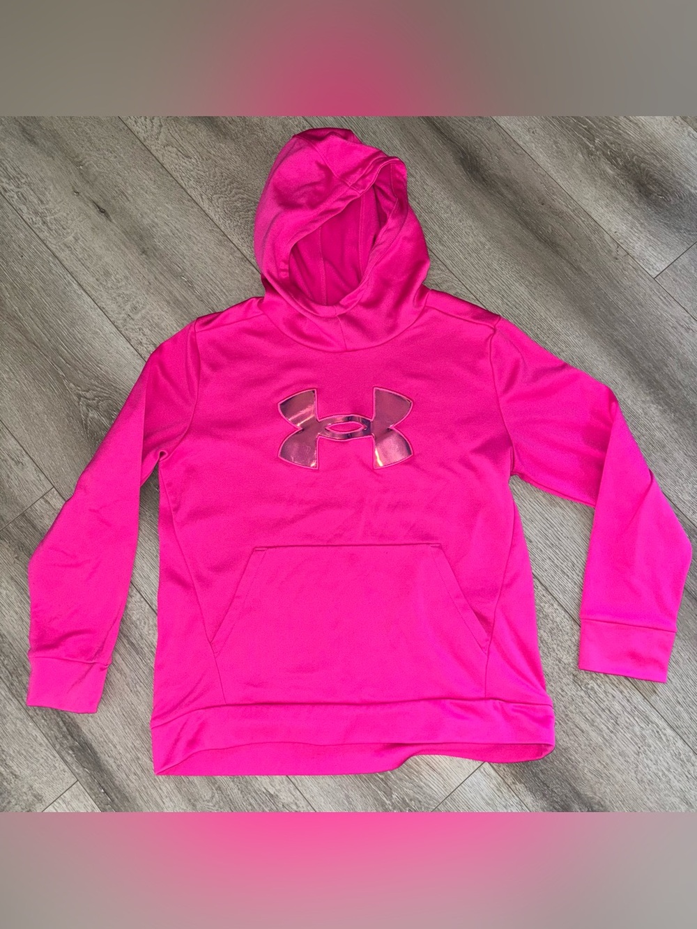 Under Armour Hot Pink Fleece Hoodie with Logo Print